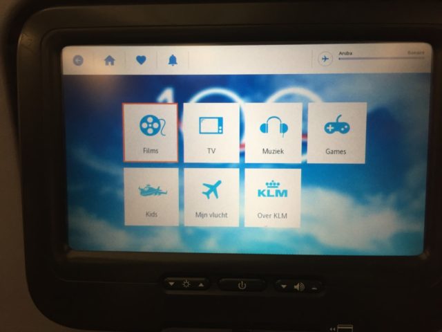 KLM A330-300 entertainment system