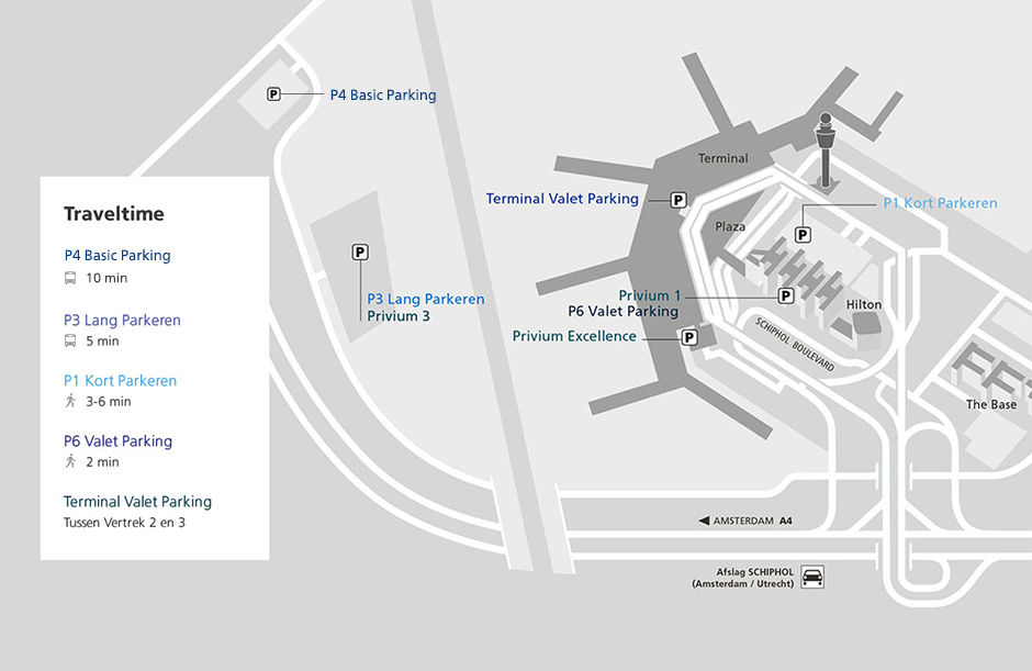 Parkeerlocaties Schiphol Parking