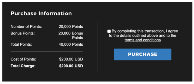 Hilton Honors buy points