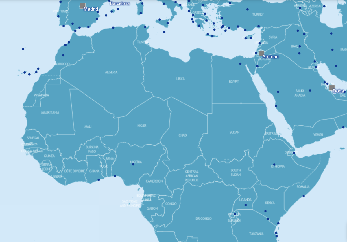 Oneworld bestemmingen Afrika