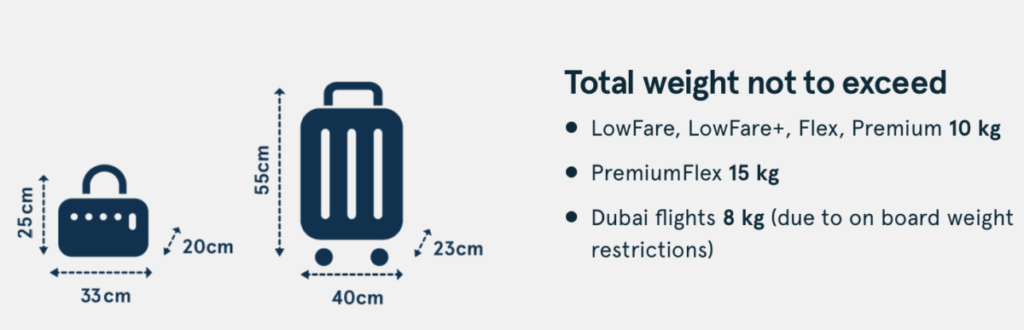 norwegian free baggage