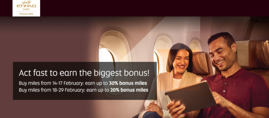 Koop Etihad miles met bonus