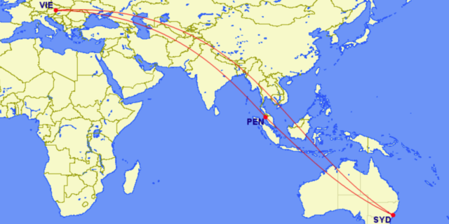 map Austrian Airlines