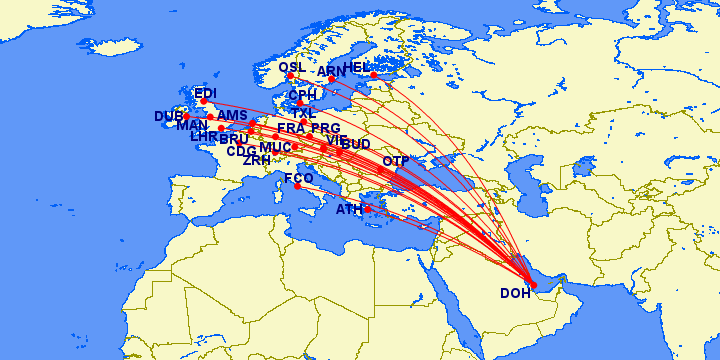 qatar airways destinations europe still edinburgh frankfurt dublin flies insideflyer london manchester athens budapest munich amsterdam helsinki prague flying