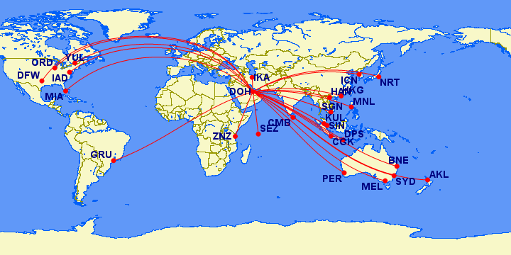 Qatar Airways Still Flies to 47(!) International Destinations