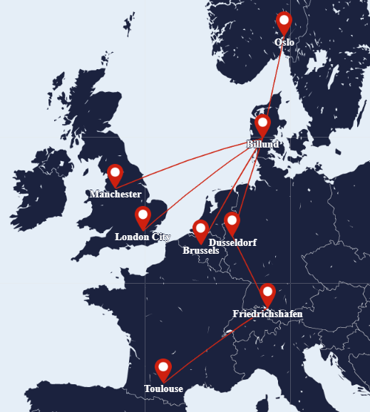 SUN-AIR route map