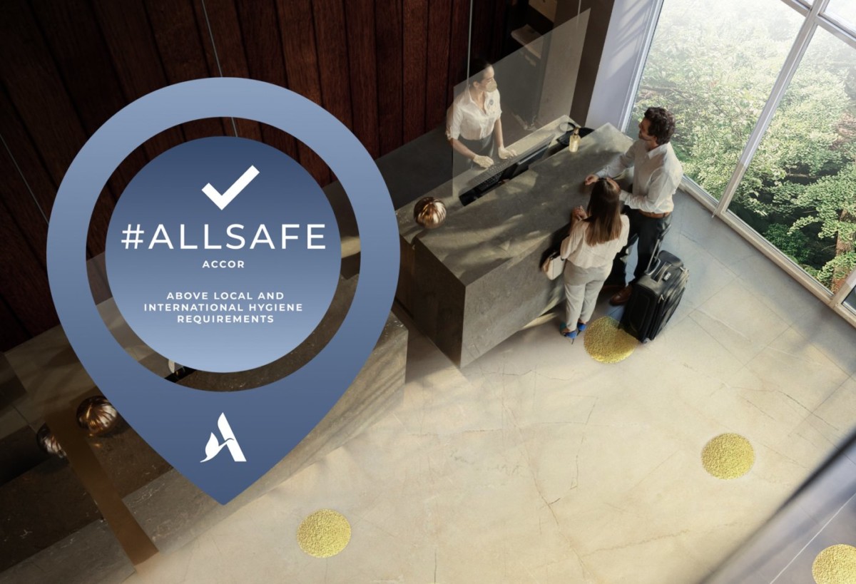 De hotels binnen de Accor groep moeten voldoen aan bepaalde hygiëne-eisen en andere maatregelen i.h.k.v. Corona om de #ALLSAFE status te krijgen (Bron: Accor) 