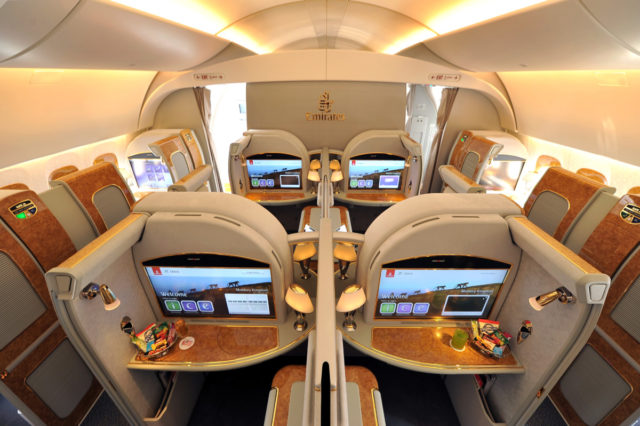 De exclusieve First Class cabine aan boord van de Airbus A380 van Emirates (Bron: Emirates)