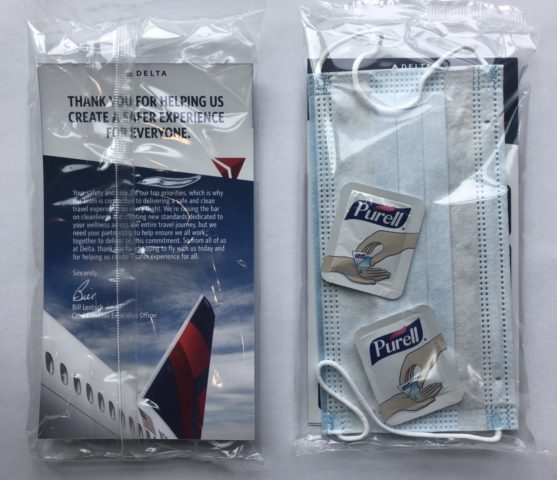 Emirates & Delta delen hygiënekits uit