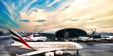 Airbus A380 van Emirates taxiet op de luchthaven van Dubai (Bron: Emirates)