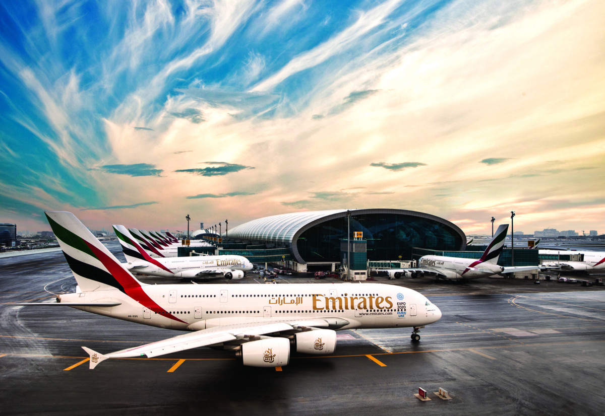 Emirates Airbus A380 taxis at Dubai Airport (Source: Emirates)