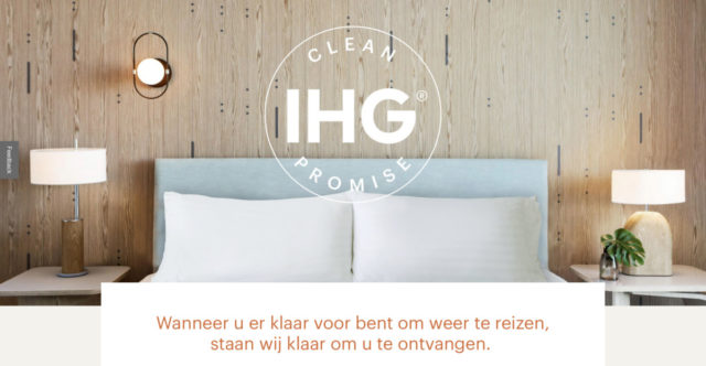 IHG zet zich in voor extra hygiëne Met de IHG Clean Promise / Way of Clean (Bron: IHG Hotels)