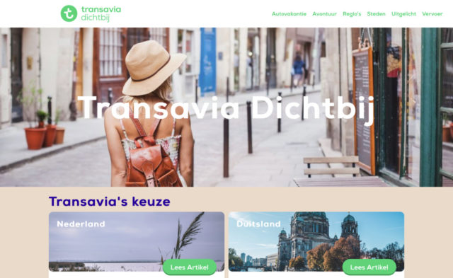 Transavia Dichtbij is het nieuwe reisplatform waarmee je ook reizen zonder vliegtuig kun boeken (Bron: Transavia)