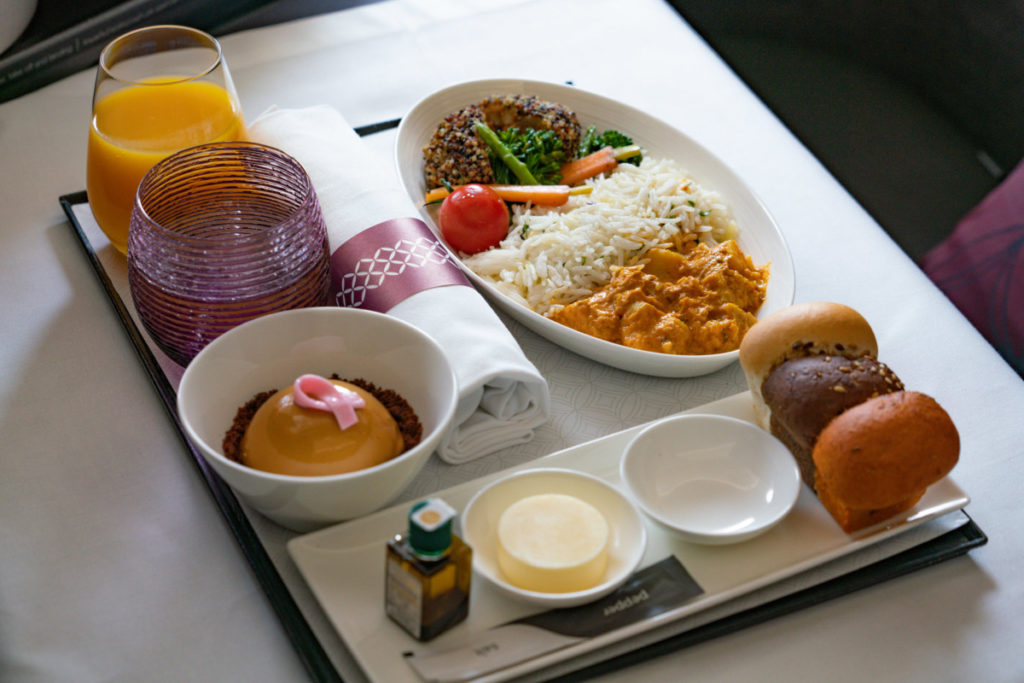 Qatar Airways Vegan Maaltijd