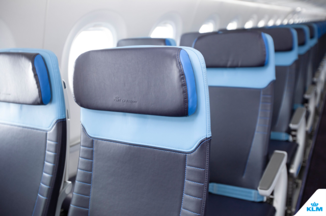 Nieuwe stoelen aan boord van de Embraer E195-E2 bij KLM Cityhopper (Bron: KLM)