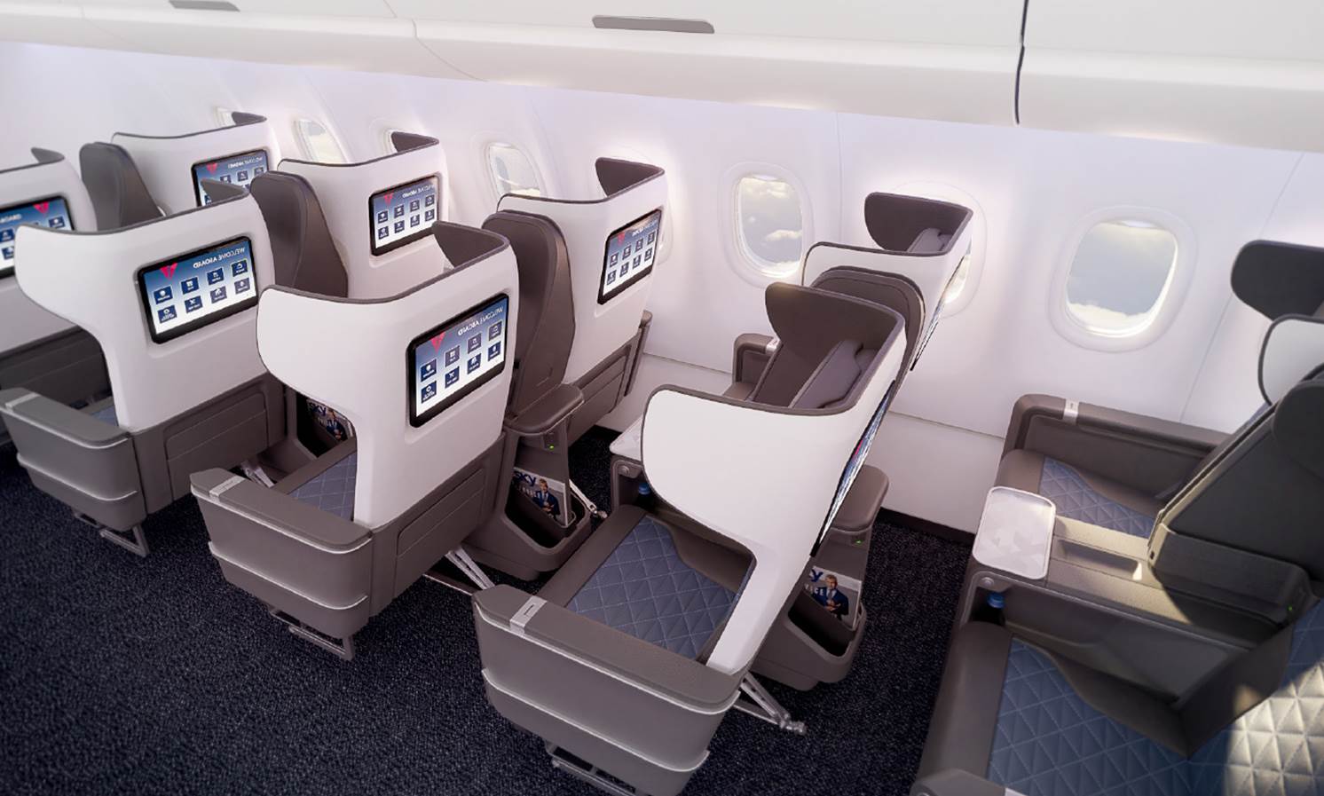 First Class cabine aan boord van de Airbus A321neo van Delta (Bron: Delta)