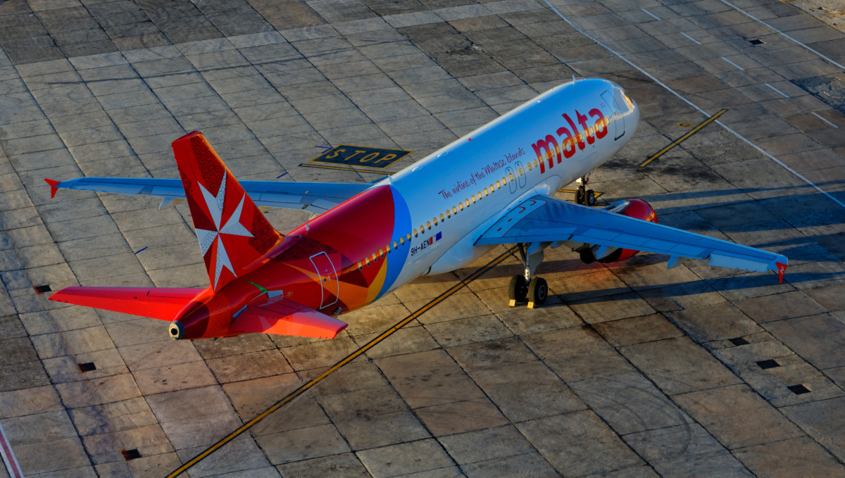 Airbus A320-200 van Air Malta op het de internationale luchthaven van Malta (Bron: Air Malta)