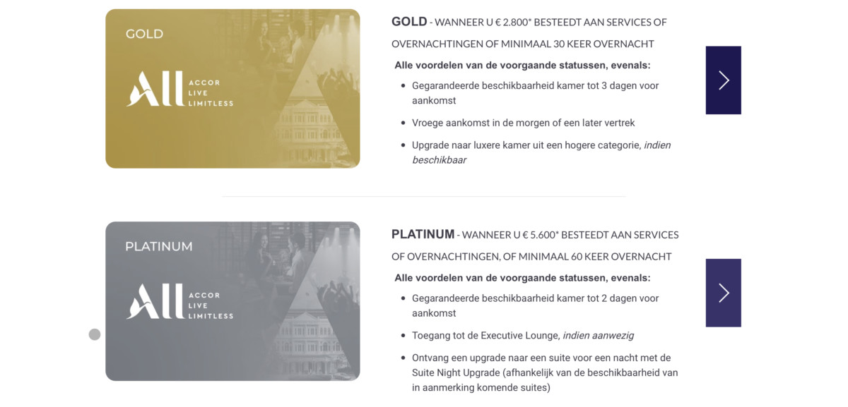 Met de Accor ALL Gold of Platinum status profiteer je van interessante privileges (Bron: Accor)