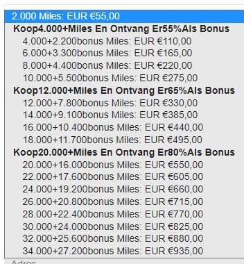 Flying Blue Miles - 80% bonus