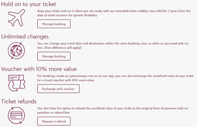 Qatar Airways, Tickets Wijzigen, Tickets Annuleren