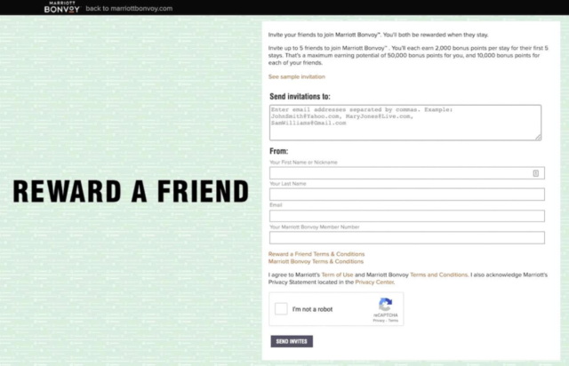 Marriott Bonvoy, Refer-A-Friend promo