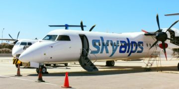 Skyalps vliegt met twee De Havilland Canada Dash 8-400 toestellen van Luxwing (Bron: Skyalps)