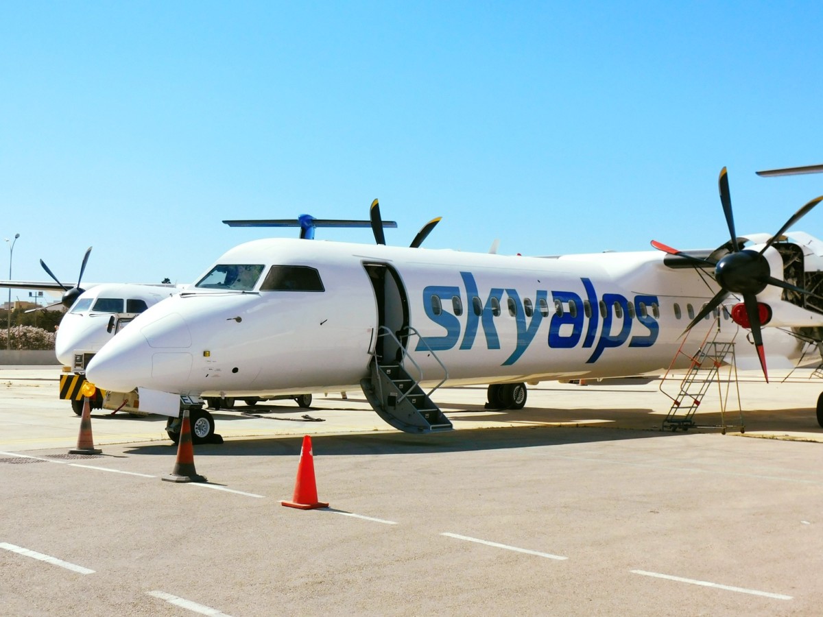 Skyalps vliegt met twee De Havilland Canada Dash 8-400 toestellen van Luxwing (Bron: Skyalps)