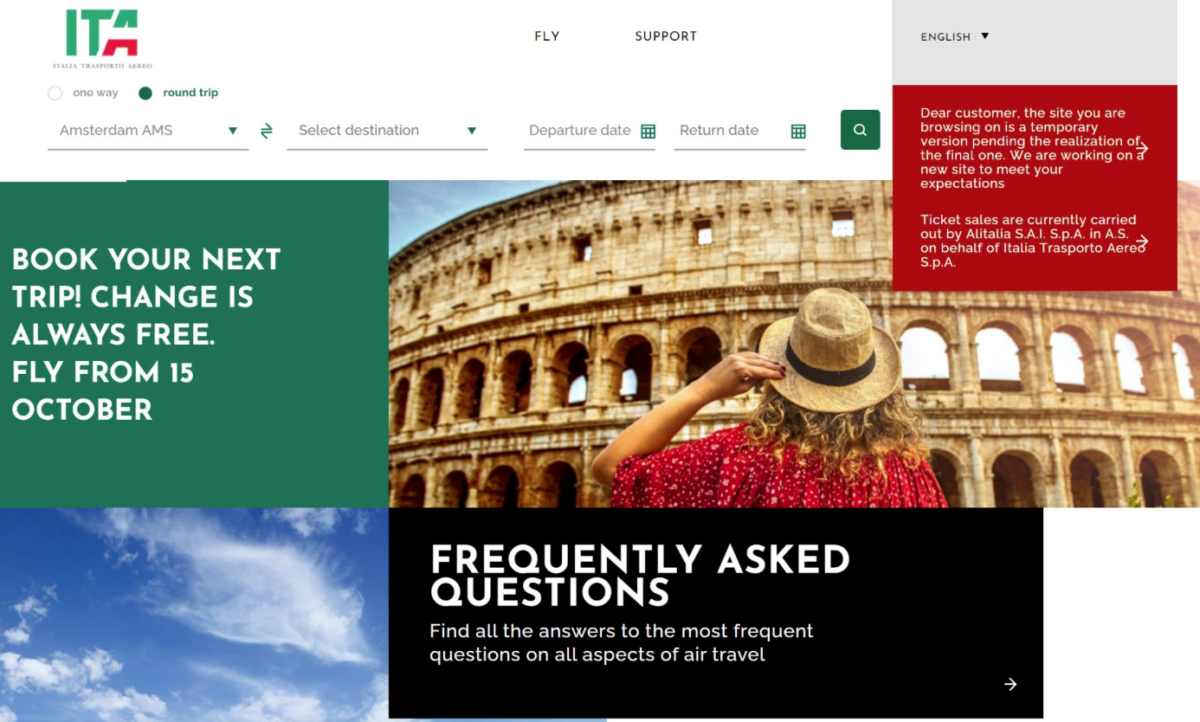 ITA, tickets, Alitalia