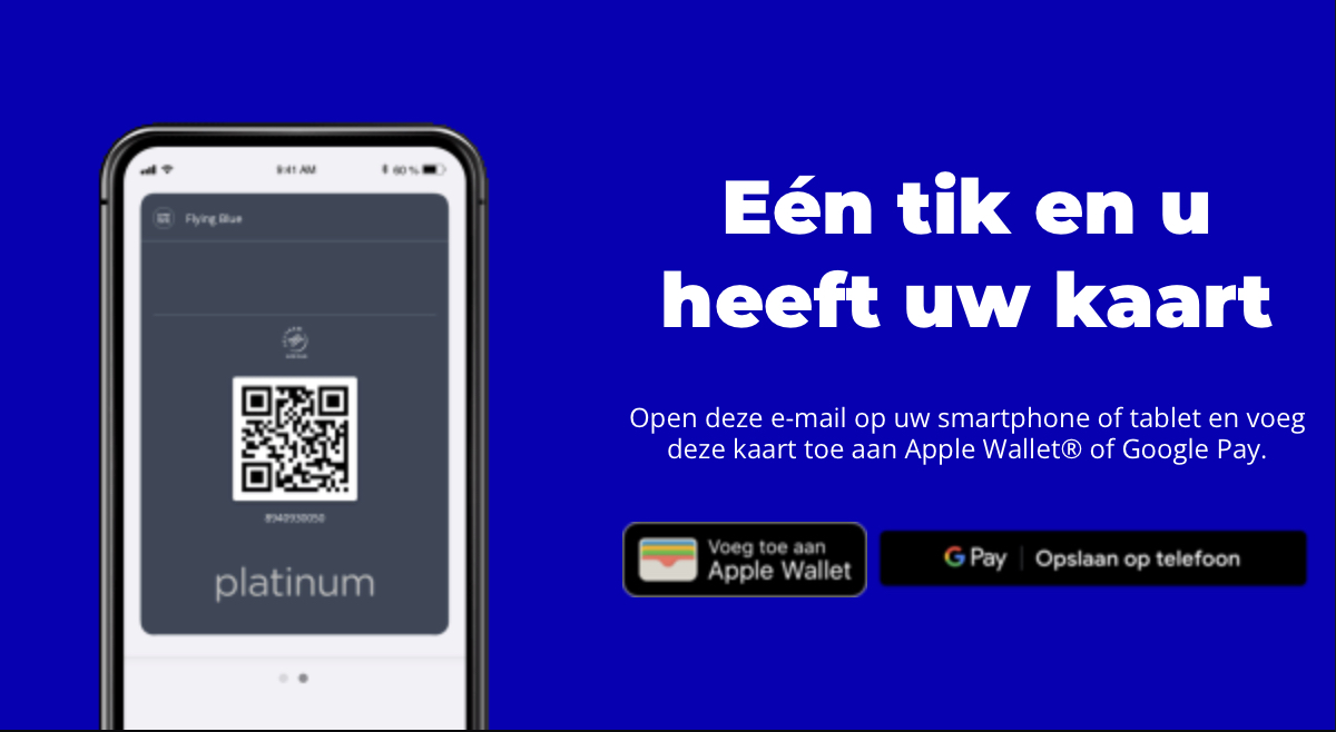 Flying Blue gaat 100% digitaal met loyalty kaart in de app (Bron: Flying Blue)