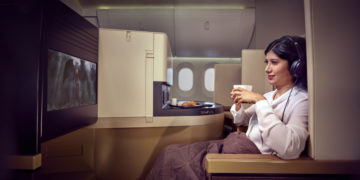 Business Class product aan boord van Etihad (Bron: Etihad)