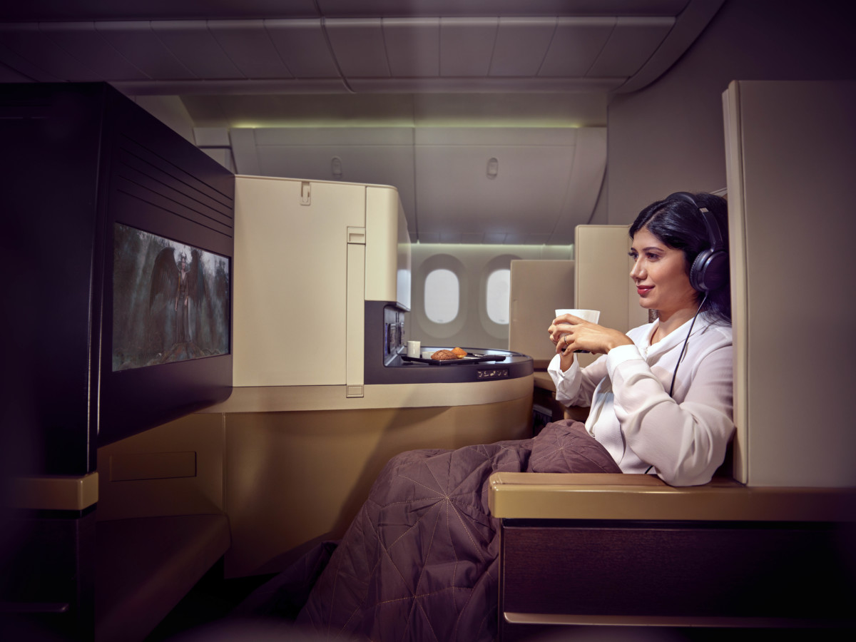 Business Class product aan boord van Etihad (Bron: Etihad)