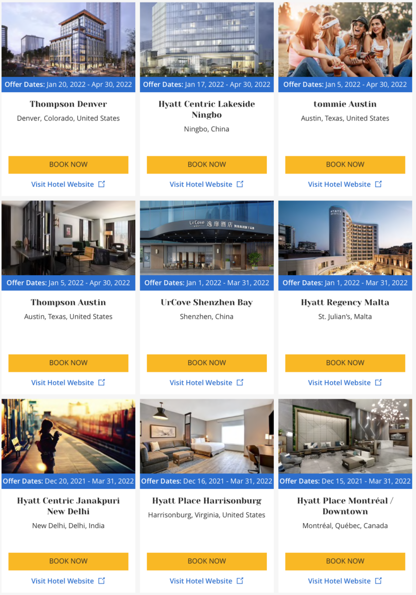 Hyatt 500 bonuspunten