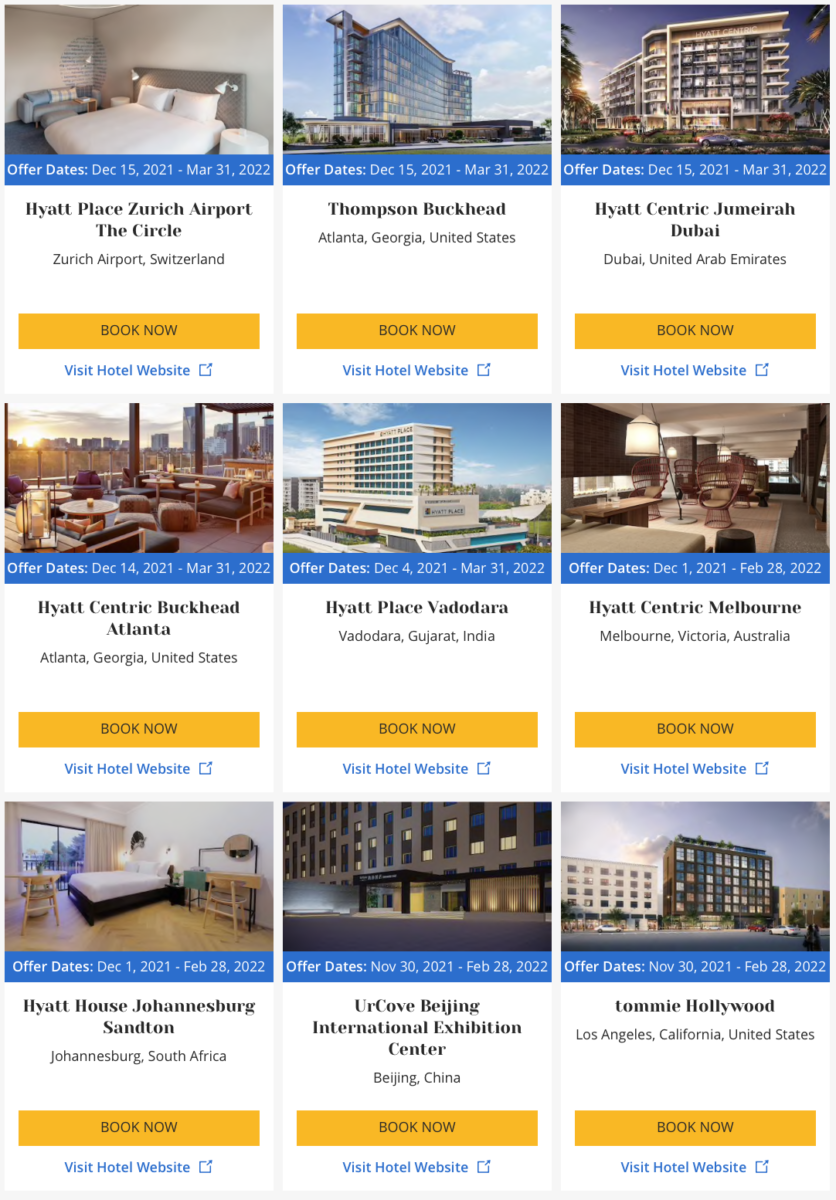 Hyatt 500 bonuspunten