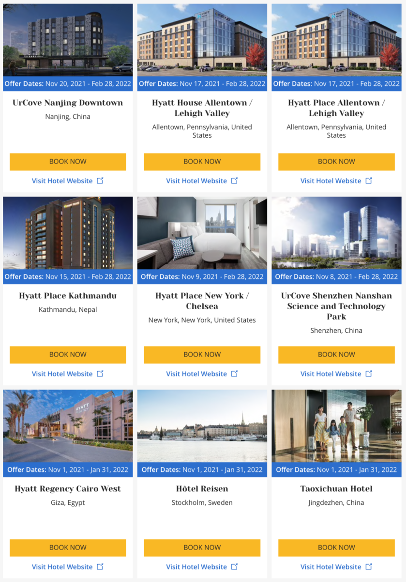 Hyatt 500 bonuspunten