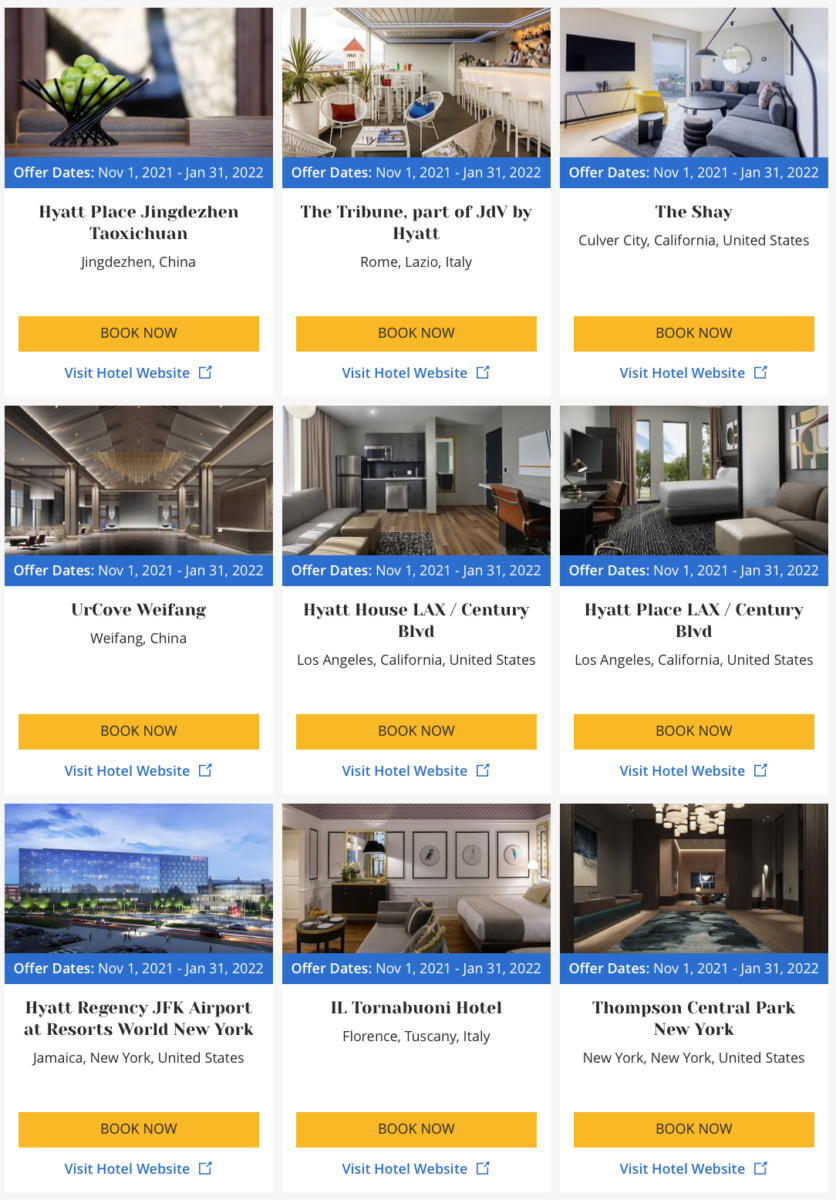 Hyatt 500 bonuspunten