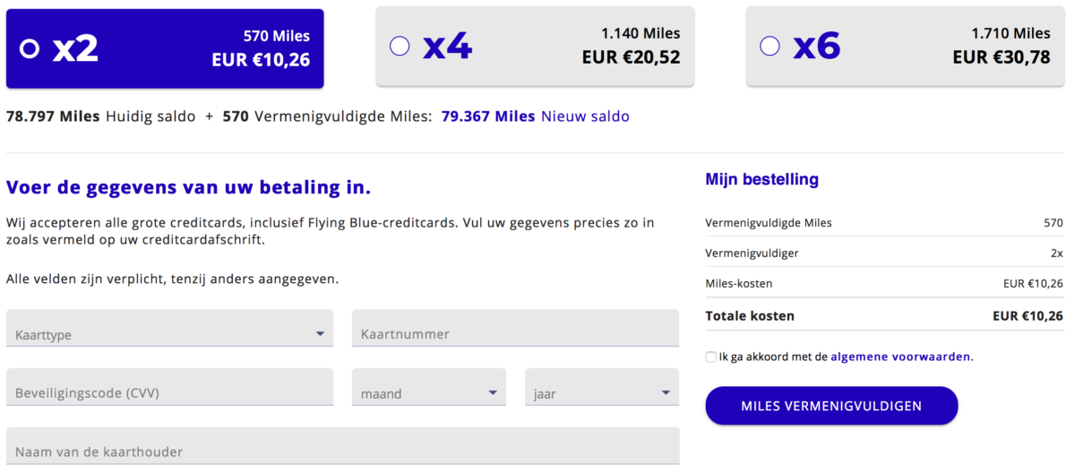 Flying Blue miles accelerator 