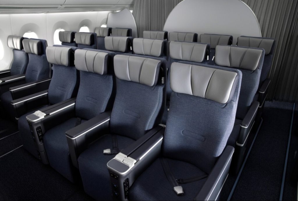 Nieuwe Premium Economy cabine Finnair aan boord van de Airbus A350-900 (Bron: Finnair)