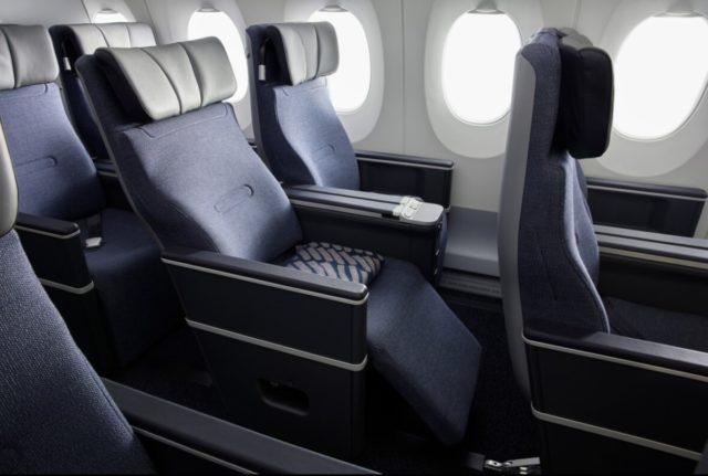 Nieuwe Premium Economy cabine Finnair aan boord van de Airbus A350-900 (Bron: Finnair)