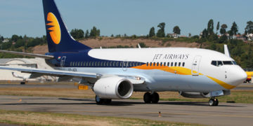 Toestel van Jet Airways op de luchthaven (Bron: Rick Schlamp / WikiMedoa Commons / Flickr)