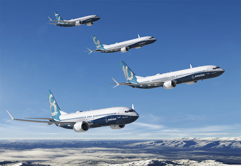 De nieuwste Boeing 737 MAX familie van Boeing (Bron: Boeing)