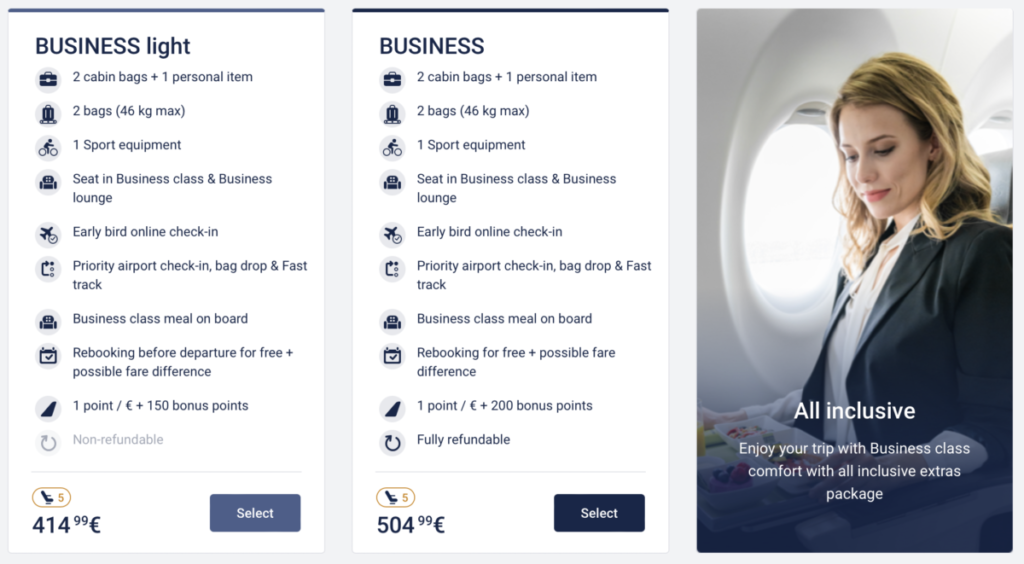 airBaltic introduceert Light Tarieven voor Business Class