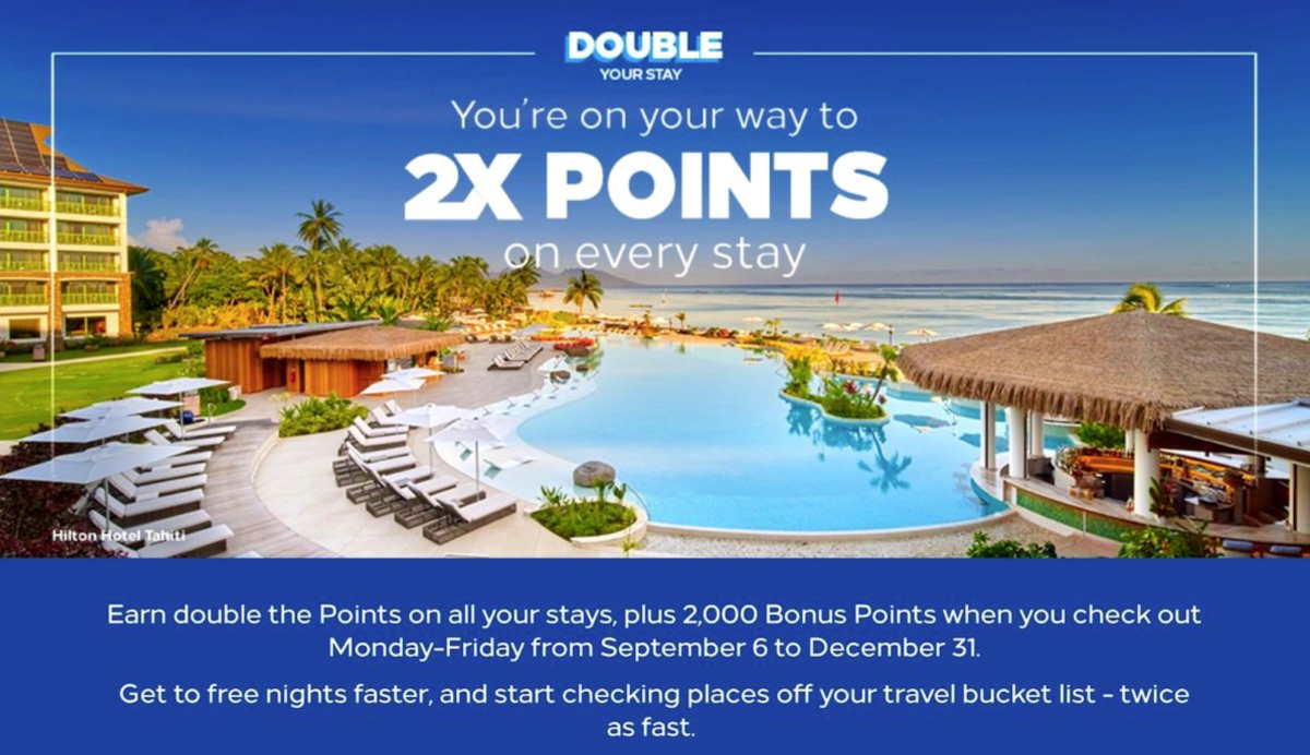 Double Your Stay promo Hilton