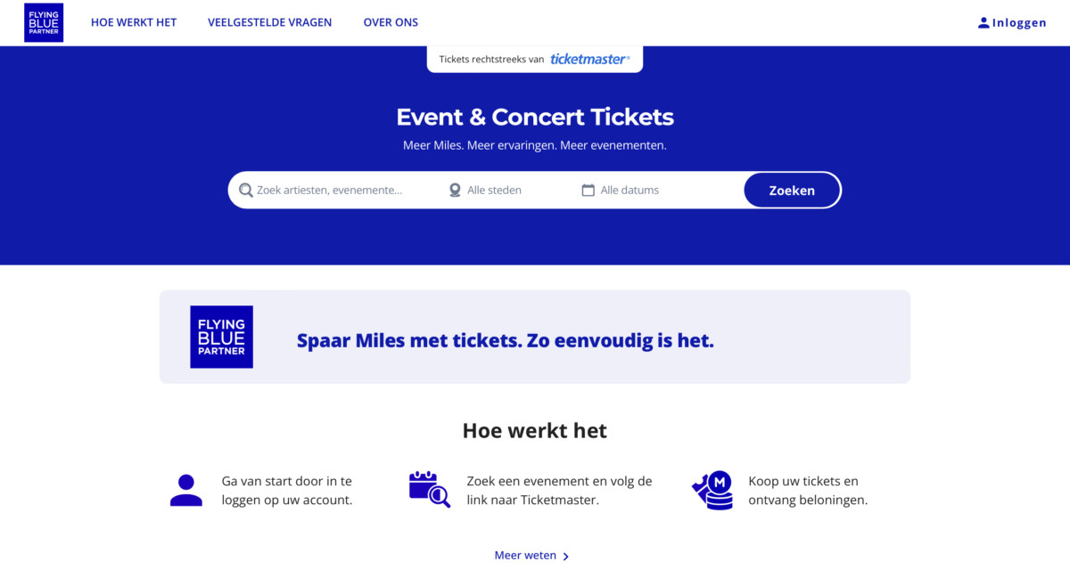 Flying Blue Content & Events website (Bron: Flying Blue)