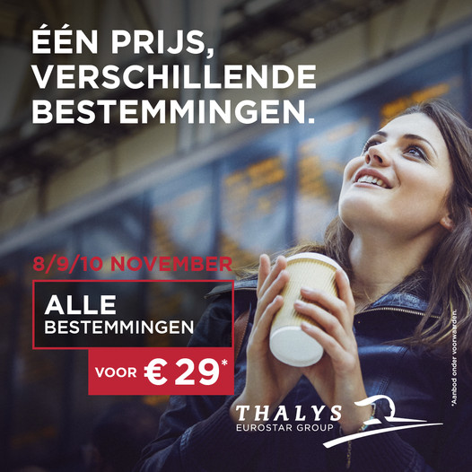 Thalys & Eurostar verder als Eurostar Group: Viert dit met ticket vanaf € 29