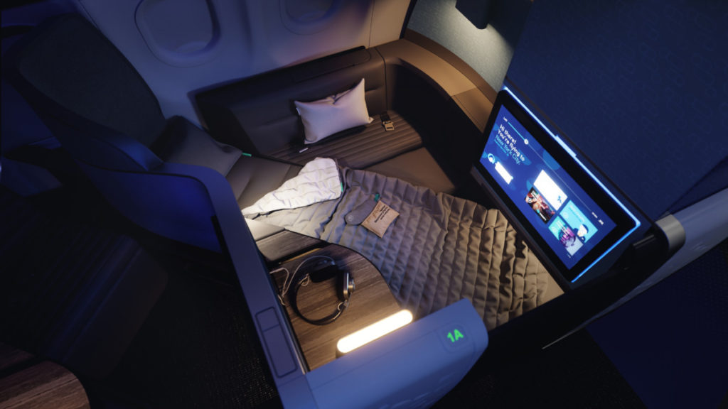 JetBlue transatlantische mint studio cabine 