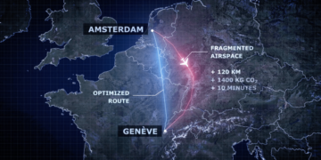 KLM wil CO2 besparen door Europees luchtruim ©KLM