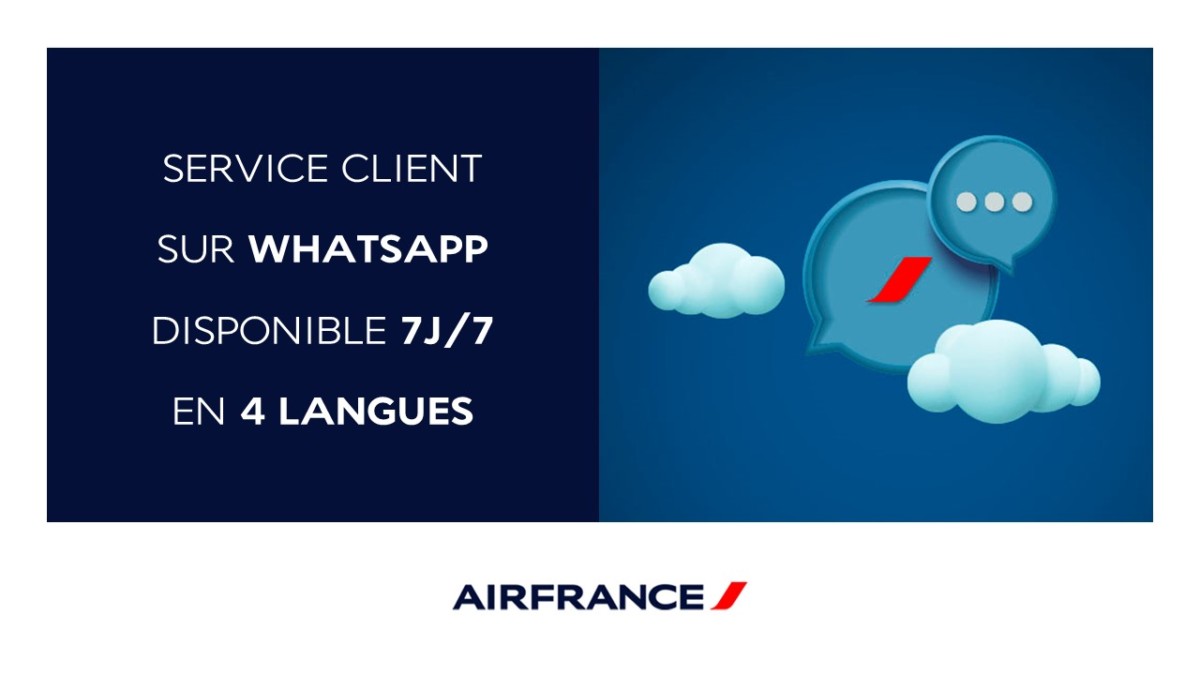 Air France voortaan ook bereikbaar via WhatsApp