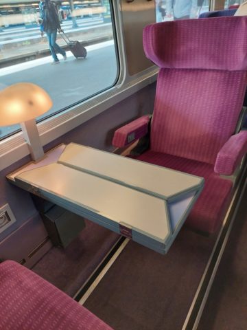 1e klasse aan boord van de TGV inOui