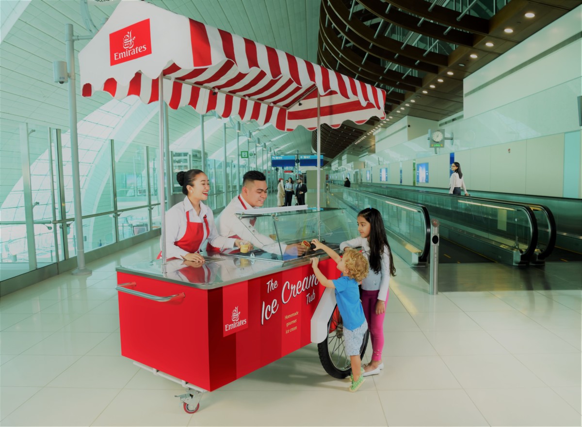 Emirates Gratis ijs Dubai Airport (Bron: Emirates)