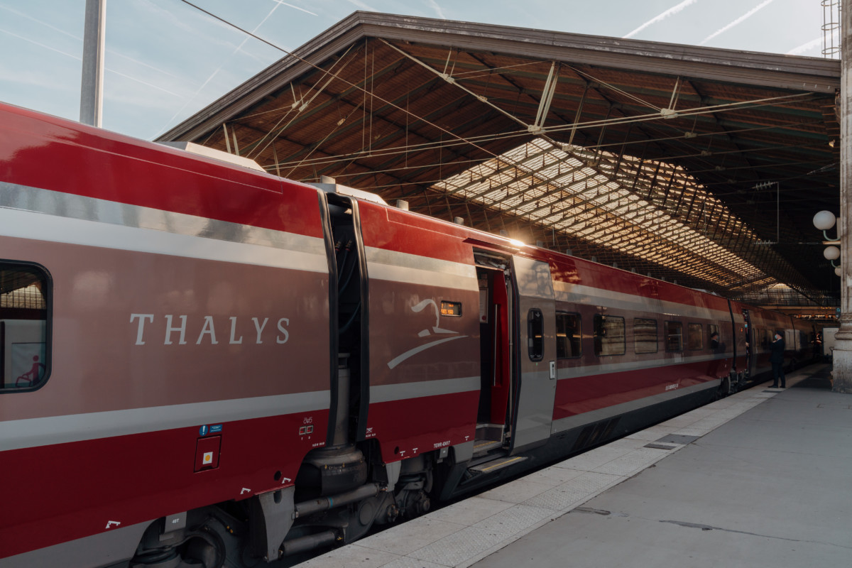 Thalys trein op het perron (Bron Thalys)